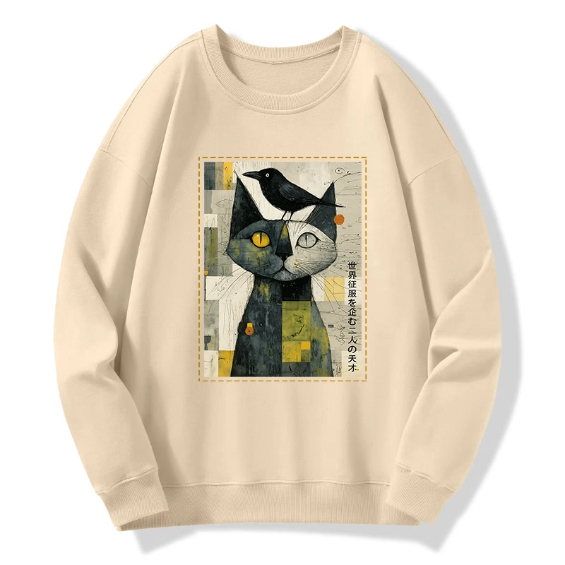Tokyo-Tiger The Cat And The Crow Are Planning To Rule The World Classic Sweatshirt