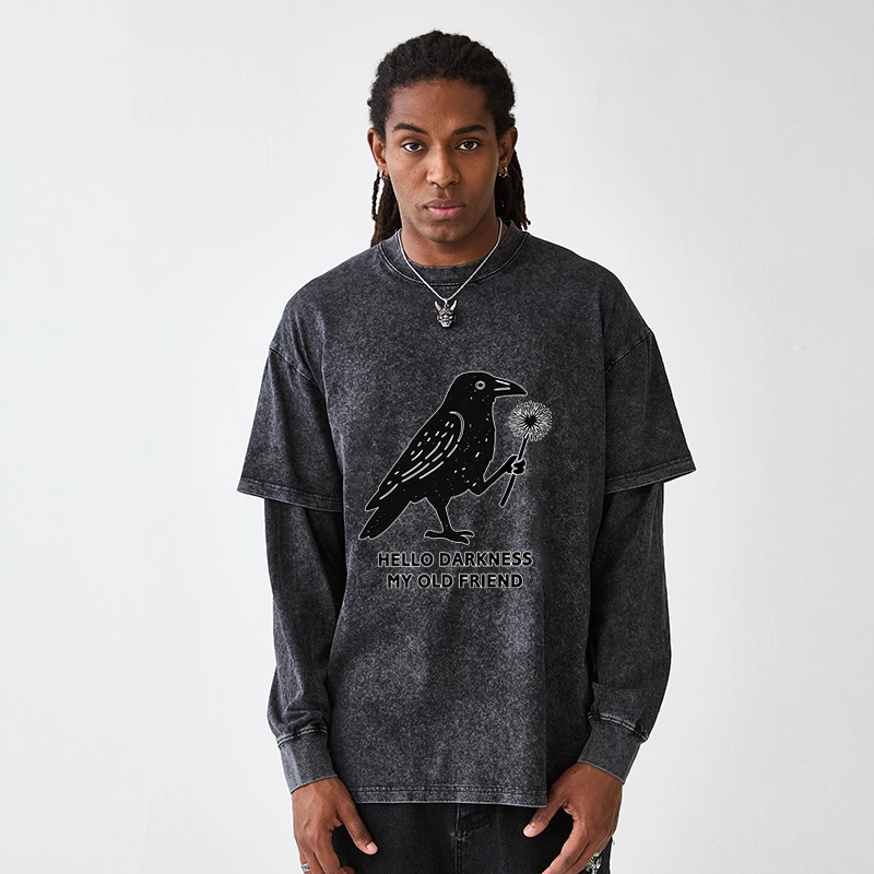 Tokyo-Tiger My Old Friend The Crow Washed Double Layer T-Shirt