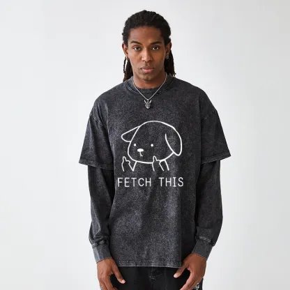 Tokyo-Tiger Fetch This Dog Washed Double Layer T-Shirt