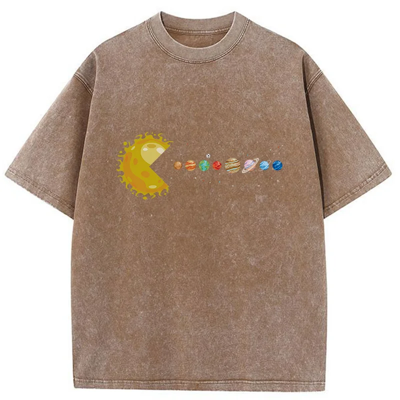 Tokyo-Tiger Funny Planet Game Washed T-Shirt