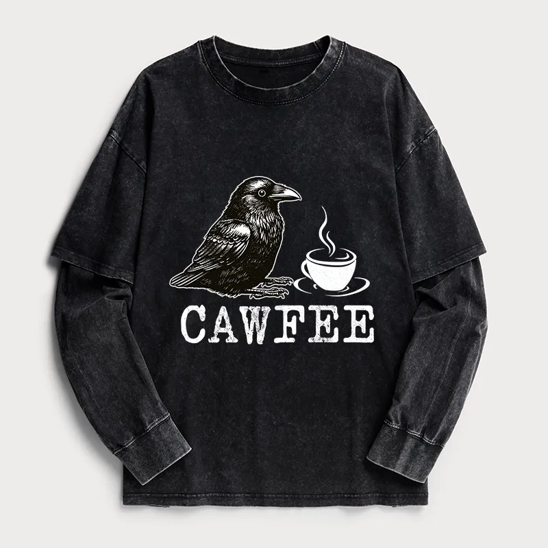 Tokyo-Tiger Cawfee Funny Japan Meme Washed Double Layer T-Shirt