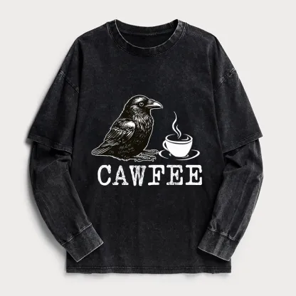 Tokyo-Tiger Cawfee Funny Japan Meme Washed Double Layer T-Shirt