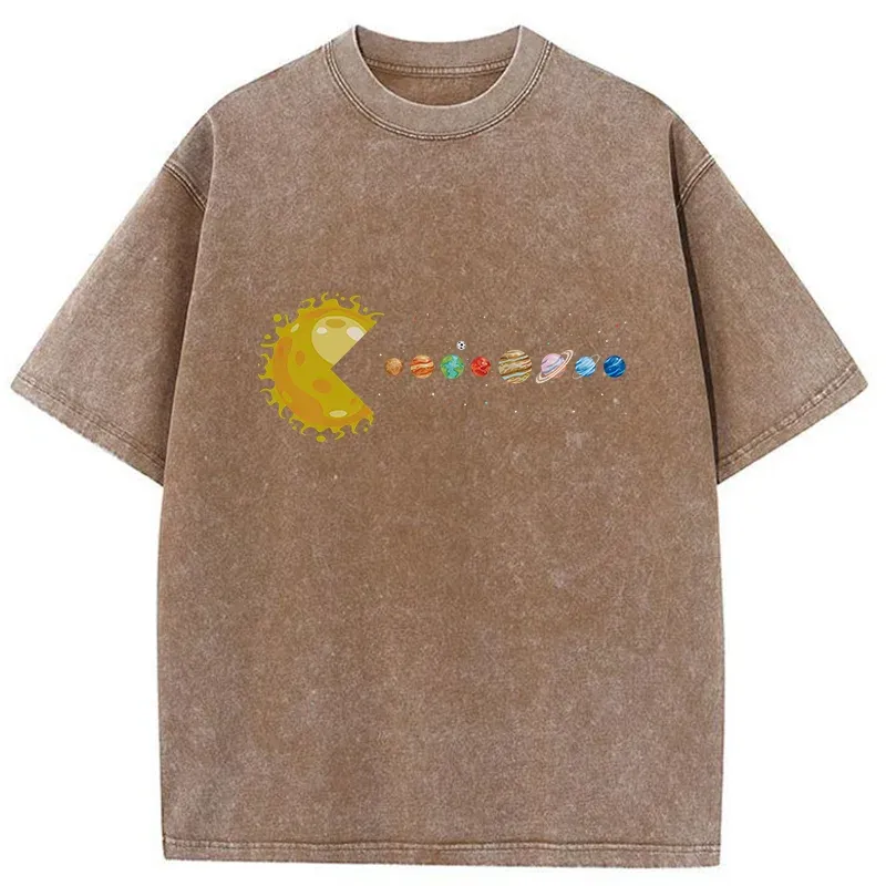 Tokyo-Tiger Funny Planet Game Washed T-Shirt