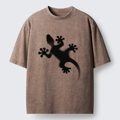 Tokyo-Tiger Gecko Silhouette Washed T-Shirt
