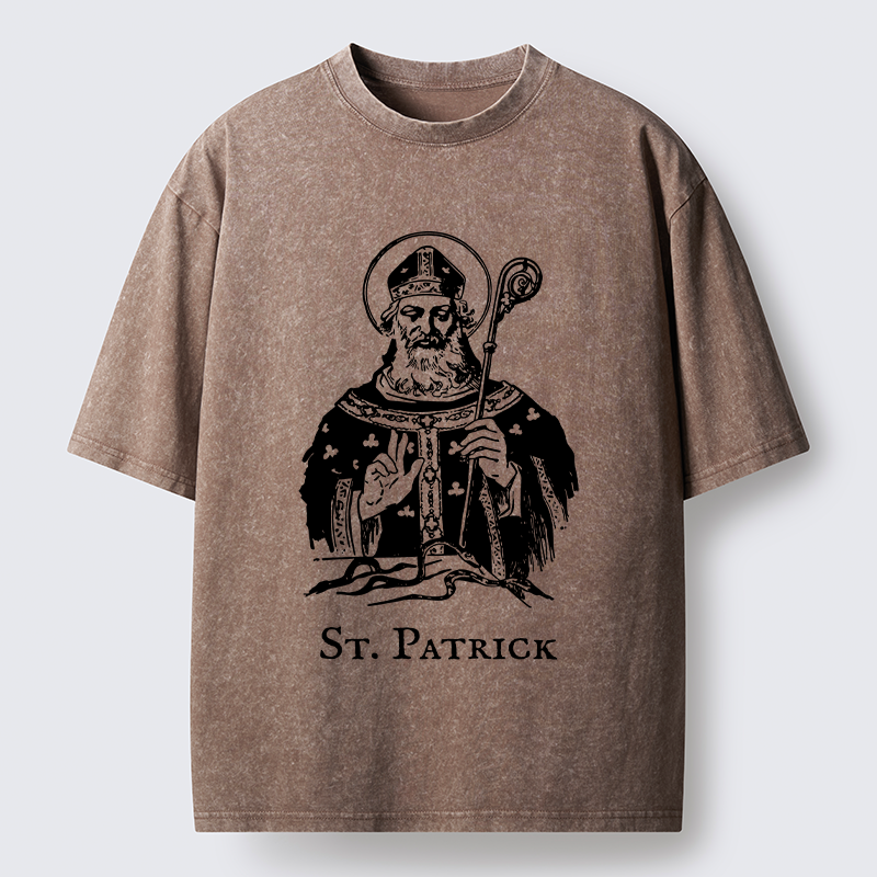 Tokyo-Tiger Catholic Saint Patrick Washed T-Shirt