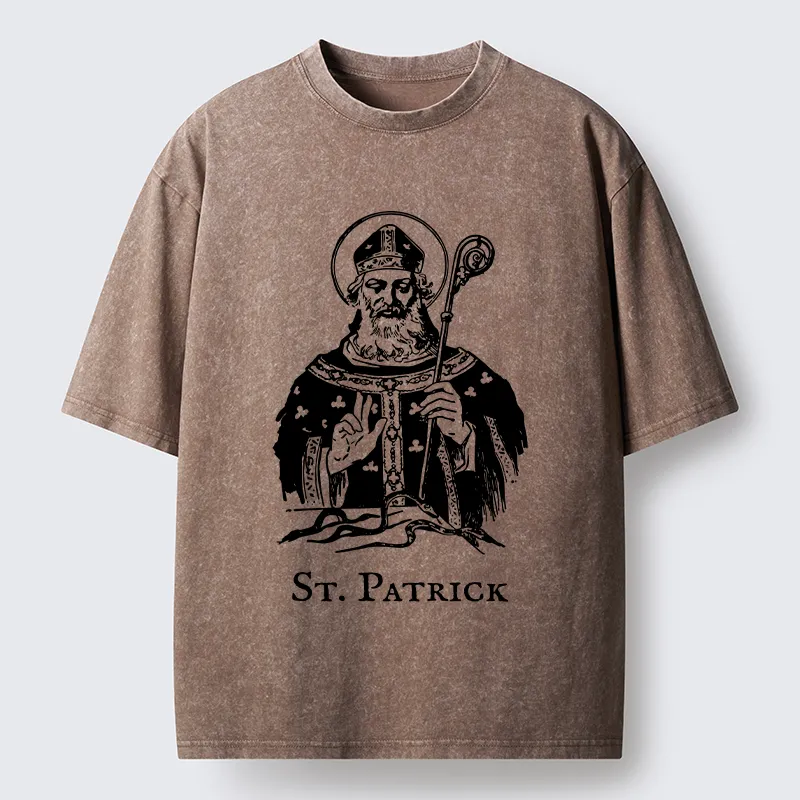 Tokyo-Tiger Catholic Saint Patrick Washed T-Shirt