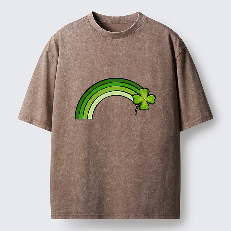 Tokyo-Tiger Green Lucky Rainbow Washed T-Shirt