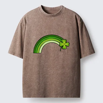Tokyo-Tiger Green Lucky Rainbow Washed T-Shirt