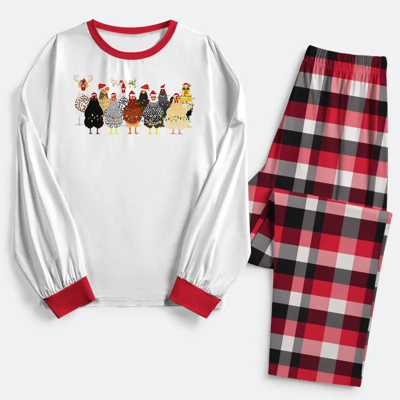 Tokyo-Tiger A Flock Of Christmas Chickens Family Pajama Sets