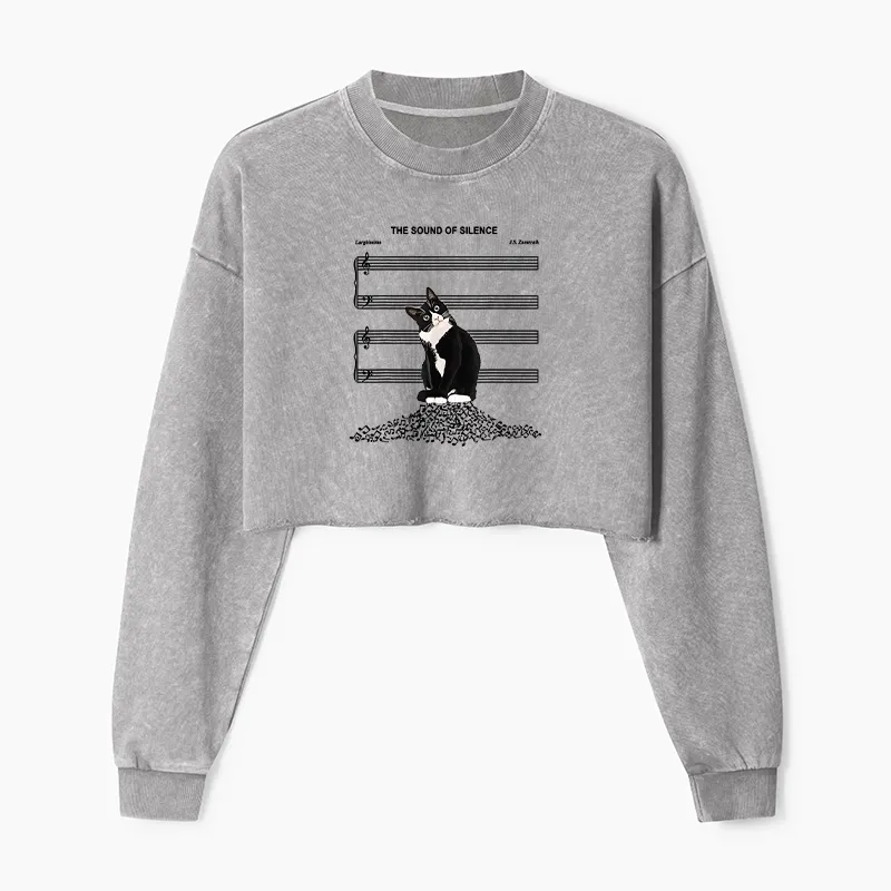 Tokyo-Tiger The Sound Of Silence Washed Crop Sweatshirt
