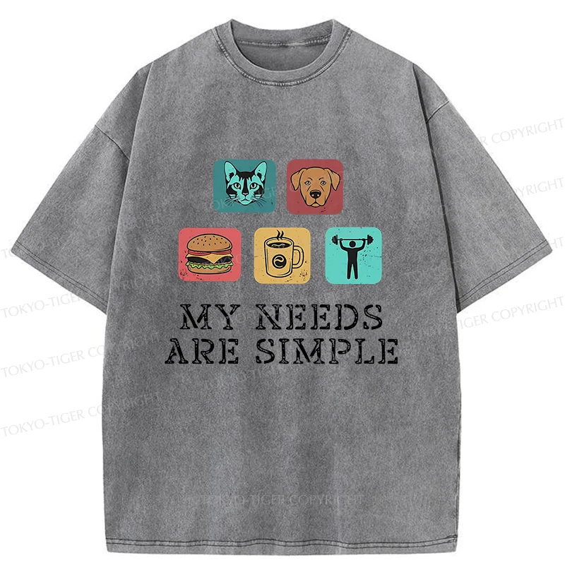 Tokyo-Tiger My Needs Are Simple Washed T-Shirt