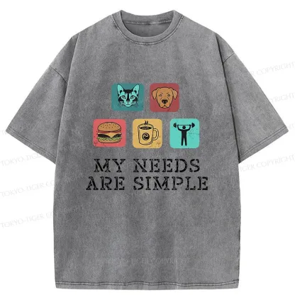 Tokyo-Tiger My Needs Are Simple Washed T-Shirt