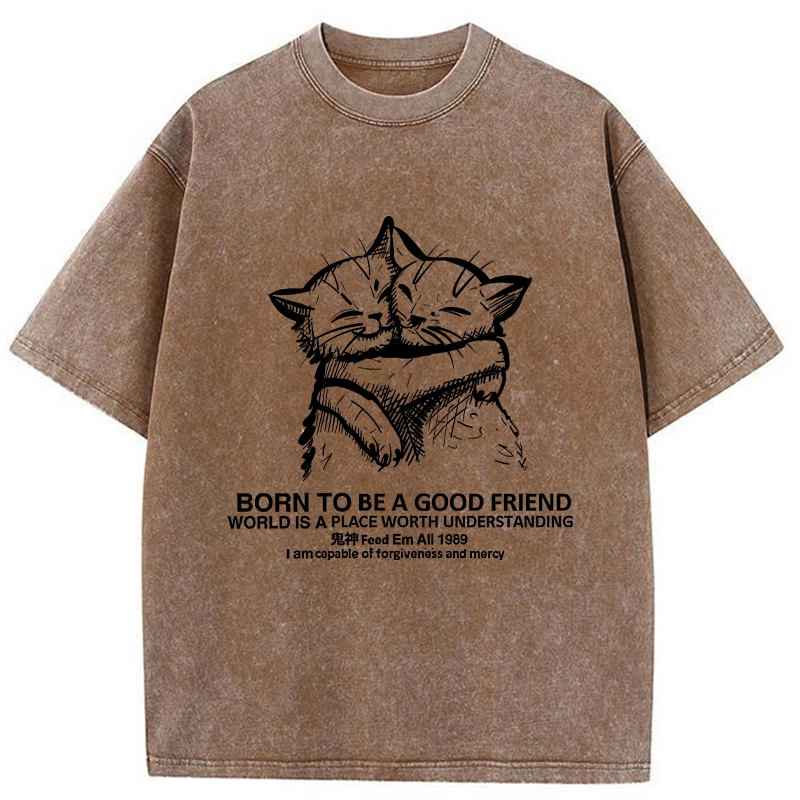 Tokyo-Tiger Born To Be A Good Friend Washed T-Shirt