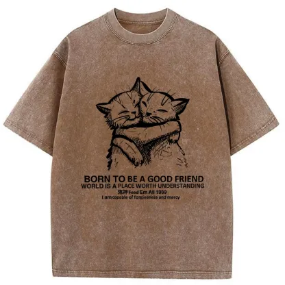 Tokyo-Tiger Born To Be A Good Friend Washed T-Shirt
