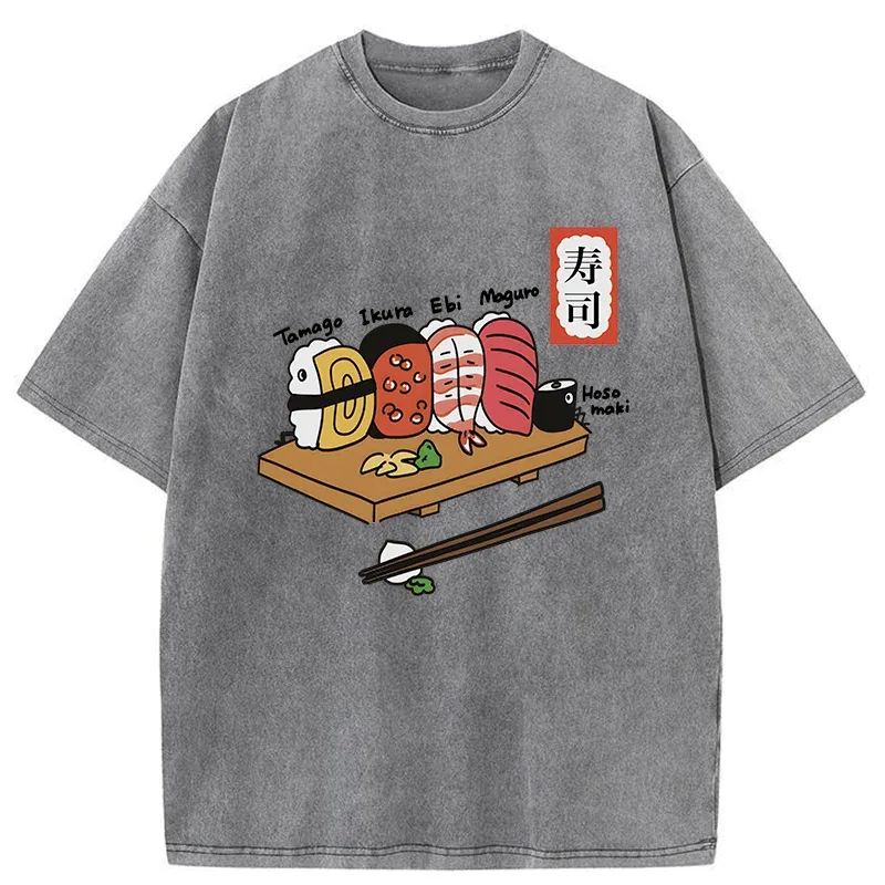 Tokyo-Tiger Delicious Sushi Washed T-Shirt