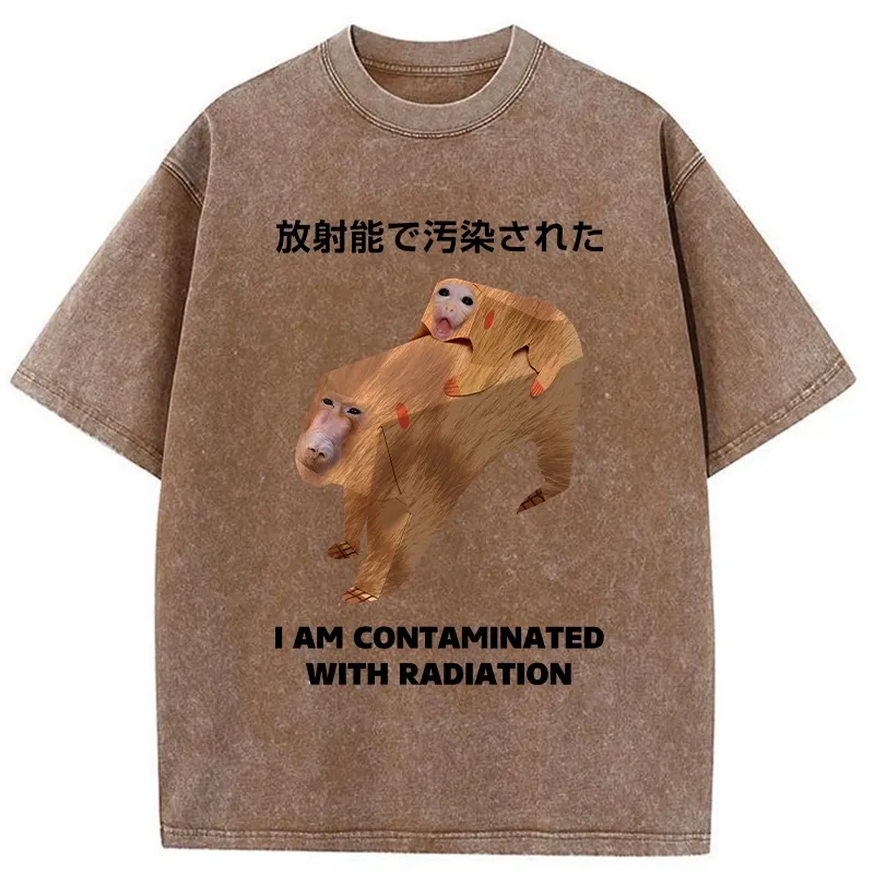 Tokyo-Tiger Monkey Contaminated By Radiation Washed T-Shirt