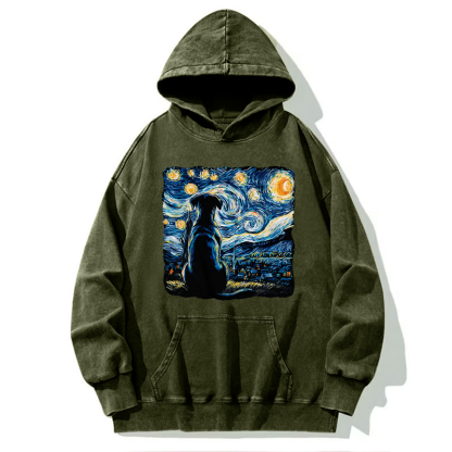 Tokyo-Tiger Starry Night Dog Washed Hoodie