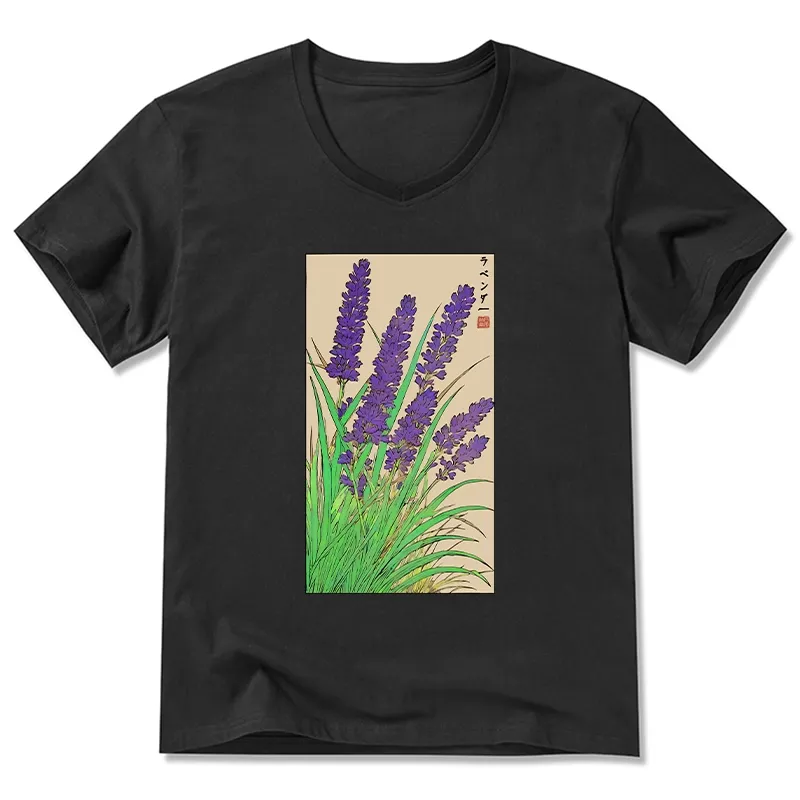 Tokyo-Tiger Japanese Lavender V-Neck Classic T-Shirt