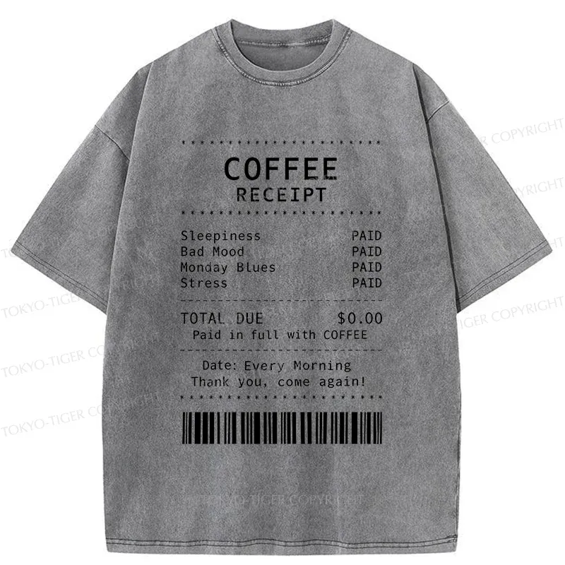 Tokyo-Tiger Coffee Bill Washed T-Shirt