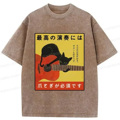 Tokyo-Tiger Cat Need To Sharpen Their Claws Washed T-Shirt