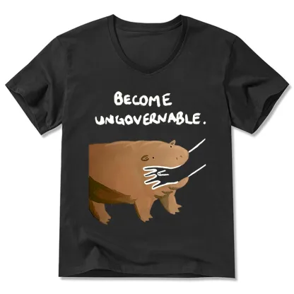 Tokyo-Tiger Moo Deng Bites Someone's Arm V-Neck Classic T-Shirt