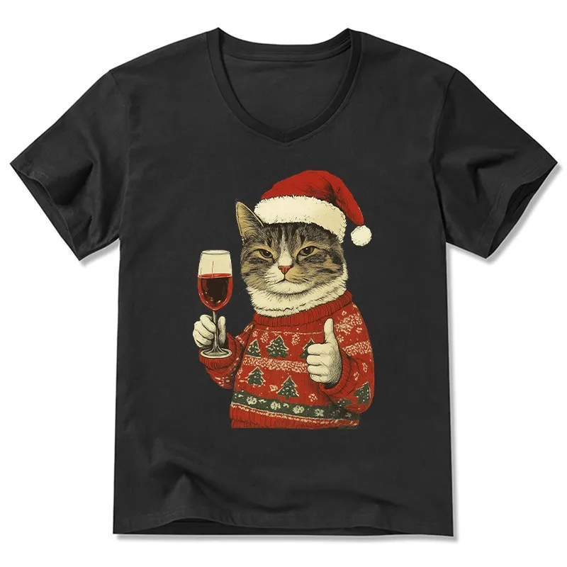 Tokyo-Tiger Christmas Cat Likes V-Neck Classic T-Shirt