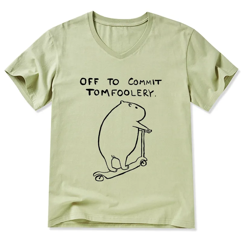 Tokyo-Tiger Capybara Is Ready To Do Something Bad V-Neck Classic T-Shirt