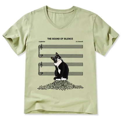 Tokyo-Tiger The Sound Of Silence Cow V-Neck Classic T-Shirt
