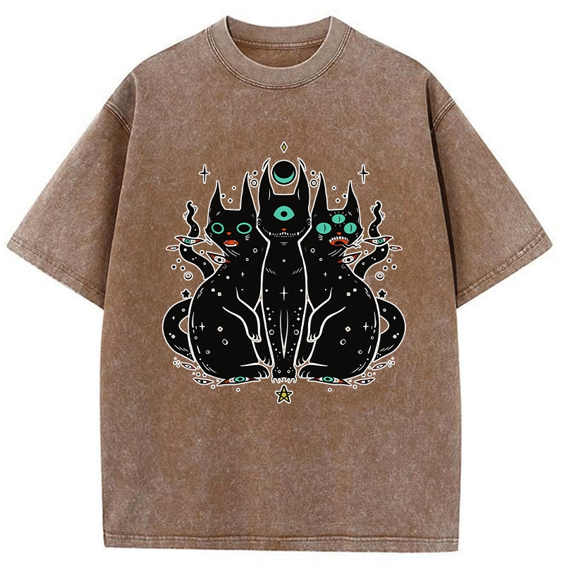 Tokyo-Tiger Mystic Cat Trinity Washed T-Shirt