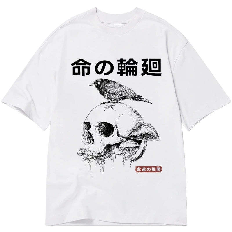 Tokyo-Tiger Mushroom Skull Manga Horror Print Classic T-Shirt Sale