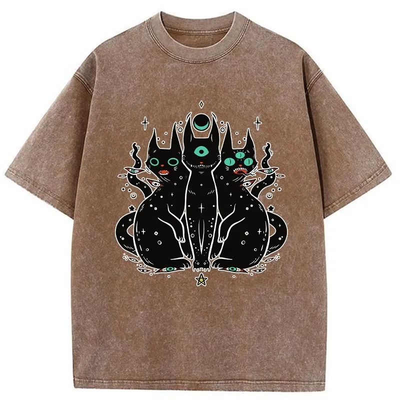Tokyo-Tiger Mystic Cat Trinity Washed T-Shirt