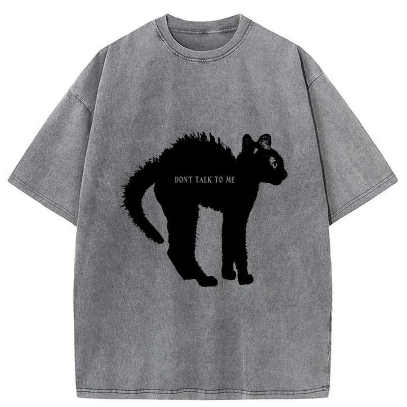Tokyo-Tiger Frightened Cat Washed T-Shirt