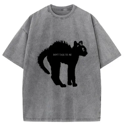 Tokyo-Tiger Frightened Cat Washed T-Shirt