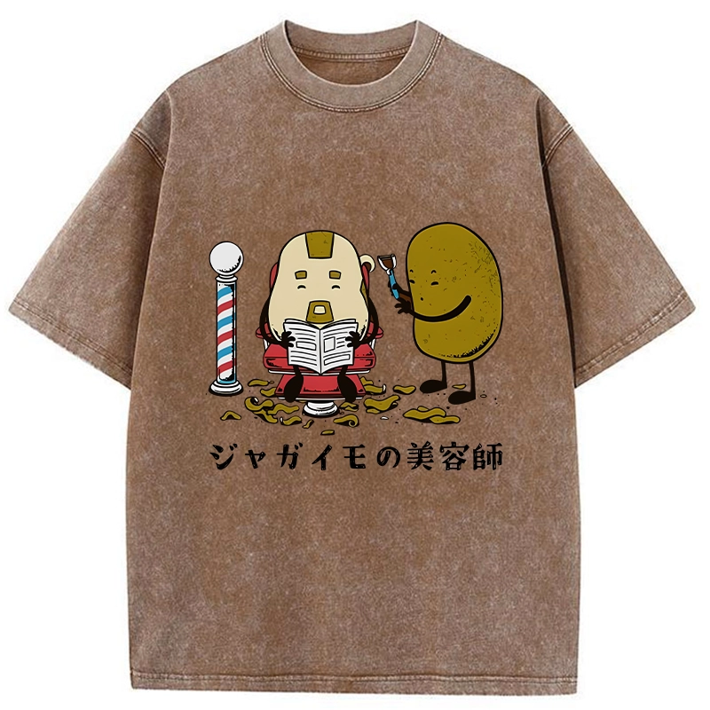 Tokyo-Tiger Potato Hairdresser Washed T-Shirt