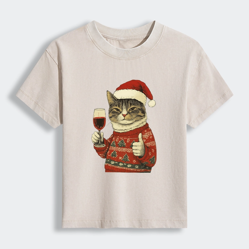 Tokyo-Tiger Christmas Cat Likes Women's Washed T-shirt