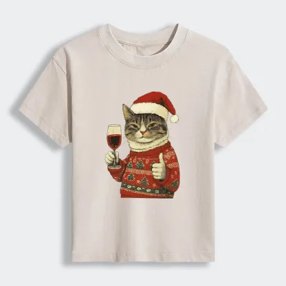 Tokyo-Tiger Christmas Cat Likes Women's Washed T-shirt
