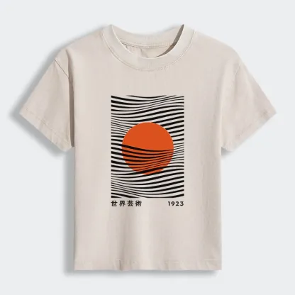 Tokyo-Tiger Minimalist Art Sun Women's Washed T-shirt