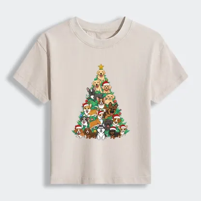 Tokyo-Tiger Christmas Tree Dog Funny Women's Washed T-shirt
