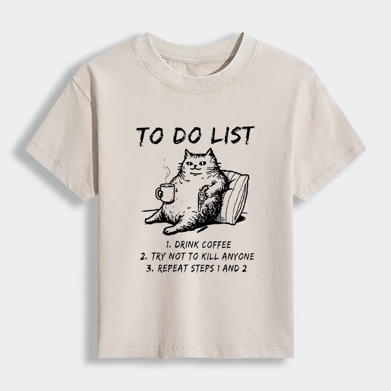 Tokyo-Tiger Cat's To-Do List Women's Washed T-shirt