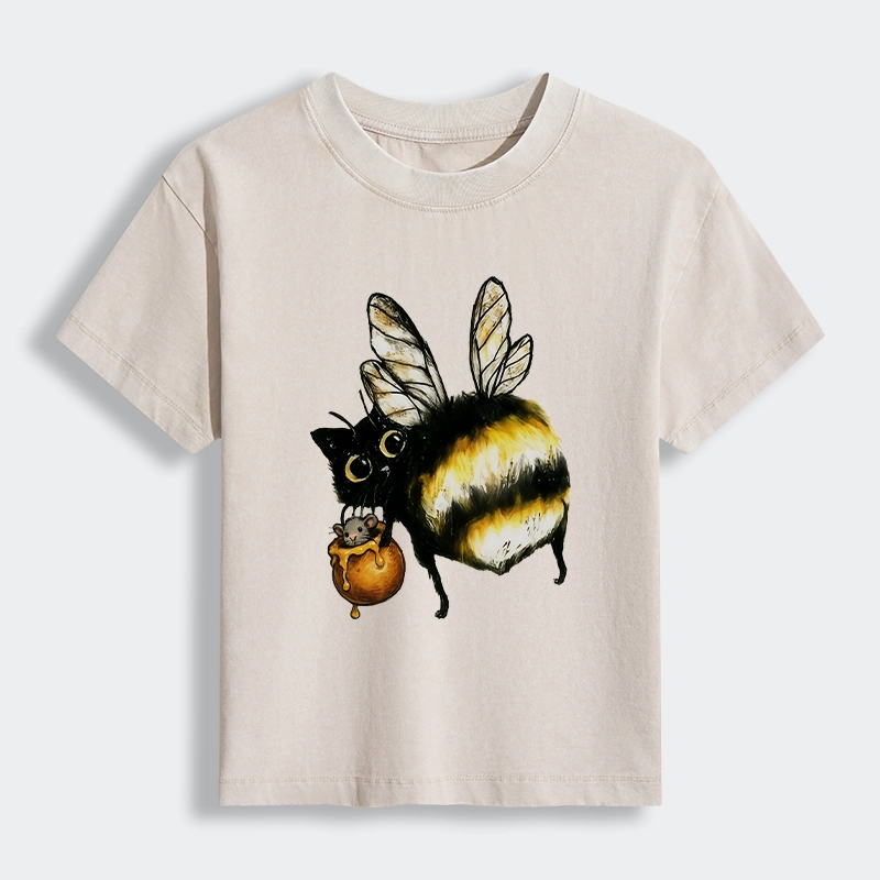 Tokyo-Tiger Cute Catbee Butt Women's Washed T-shirt