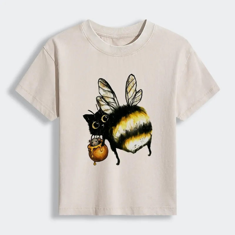 Tokyo-Tiger Cute Catbee Butt Women's Washed T-shirt