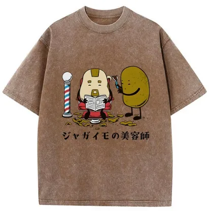 Tokyo-Tiger Potato Hairdresser Washed T-Shirt