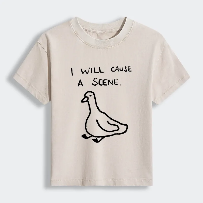 Tokyo-Tiger Stupid Goose Funny Japan Retro Women's Washed T-shirt