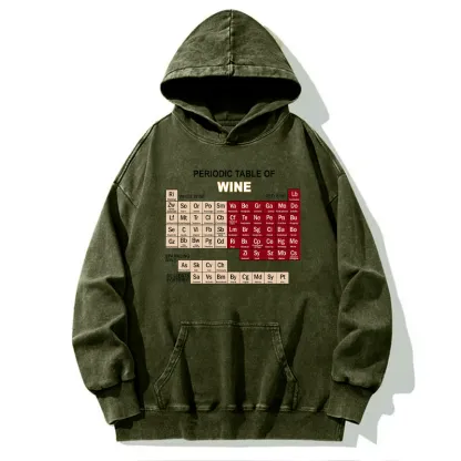 Tokyo-Tiger Table of Elements of Wine Washed Hoodie
