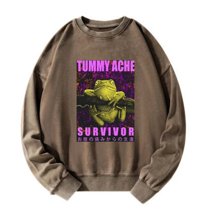 Tokyo-Tiger A Frog With Stomachache Washed Sweatshirt