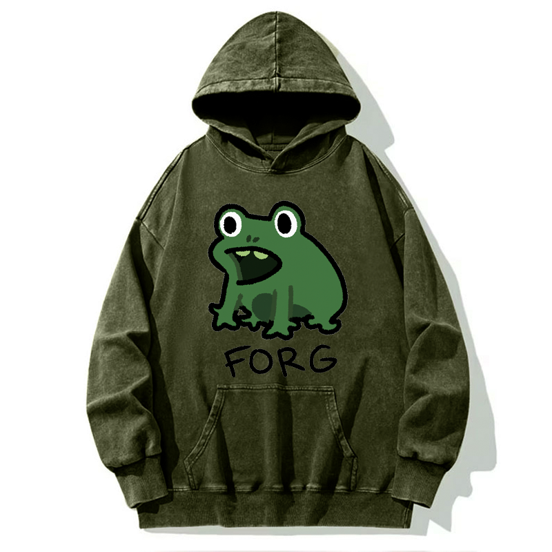 Tokyo-Tiger Funny Forg Japan Washed Hoodie
