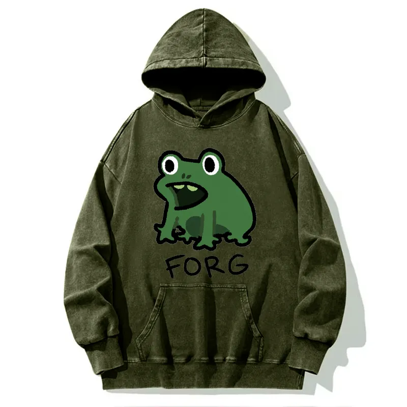 Tokyo-Tiger Funny Forg Japan Washed Hoodie