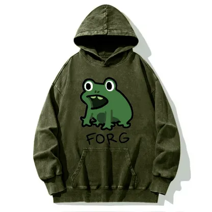 Tokyo-Tiger Funny Forg Japan Washed Hoodie