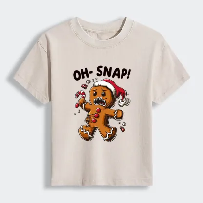 Tokyo-Tiger Oh Snap The Gingerbread Man's Christmas Chaos Women's Washed T-shirt