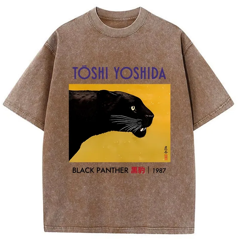 Tokyo-Tiger Black Panther Washed T-Shirt